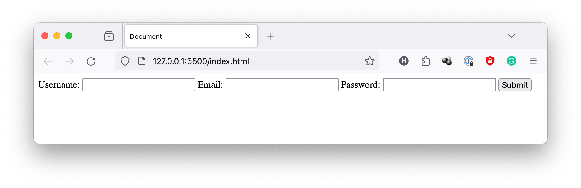 HTML form