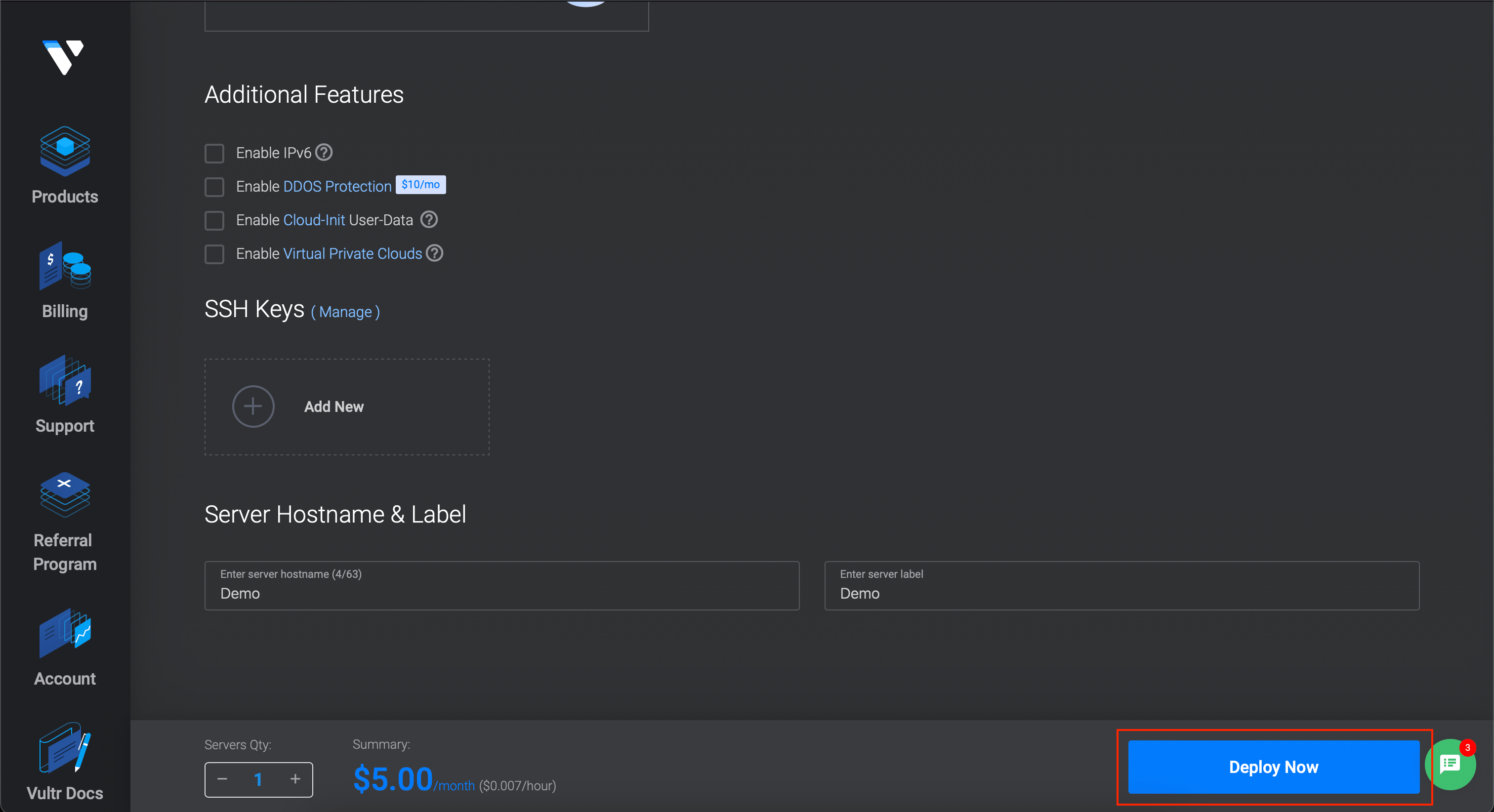 Vultr Deploy Now