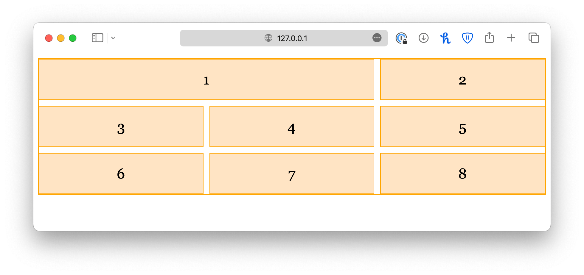 grid item two columns