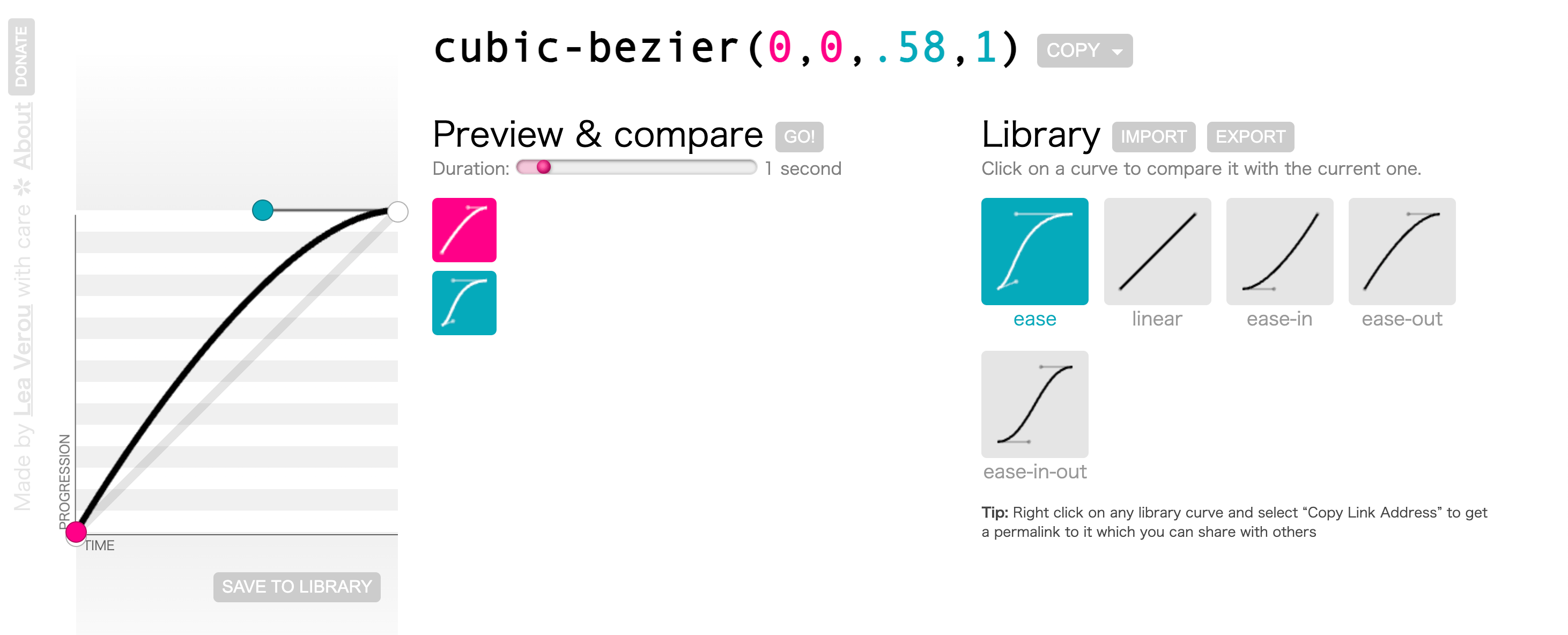 transition ease out cubic bezier curve