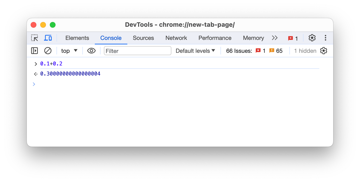 0.1 + 0.2 in JavaScript