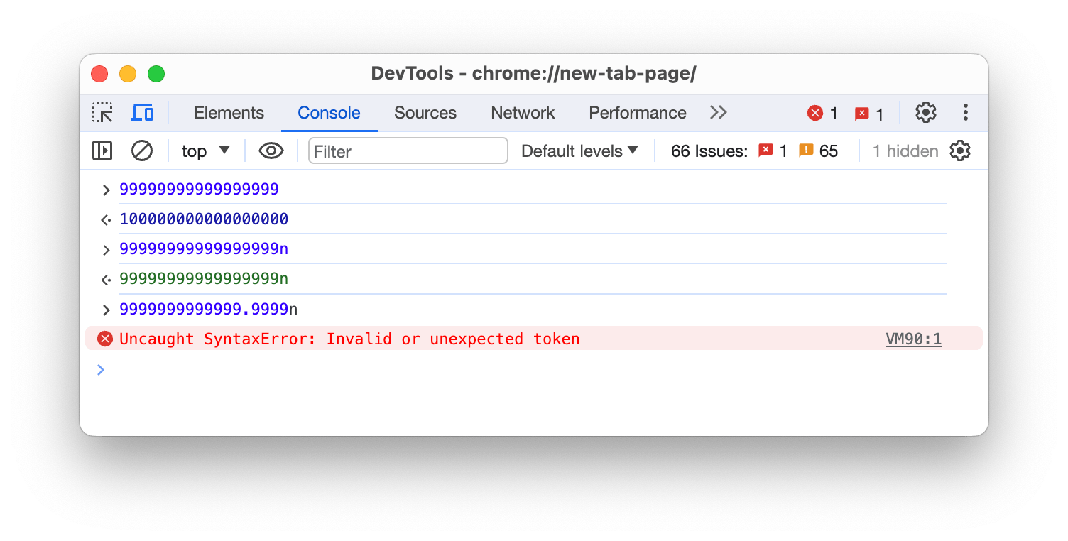 no fraction in bigint