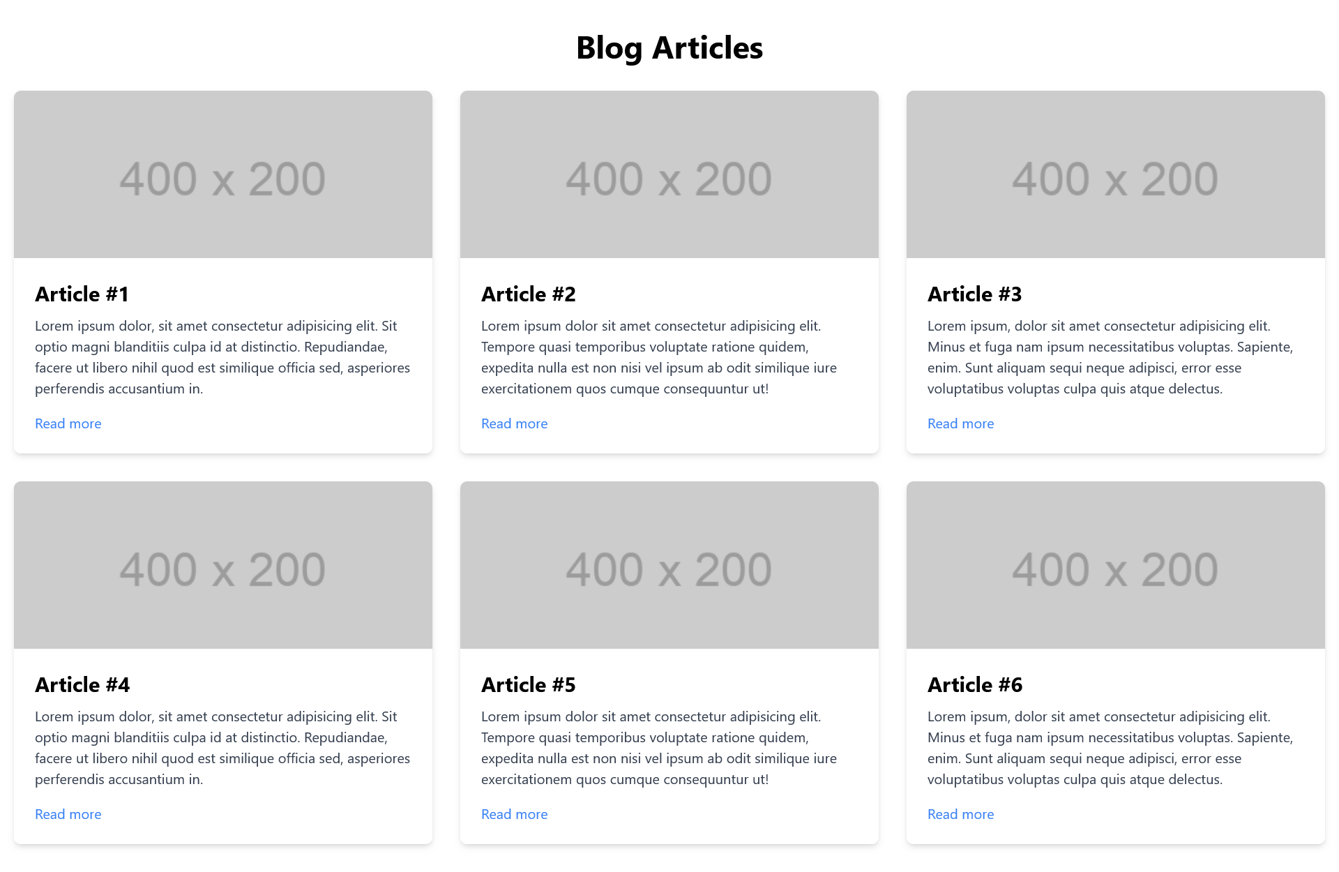 Blog article grid