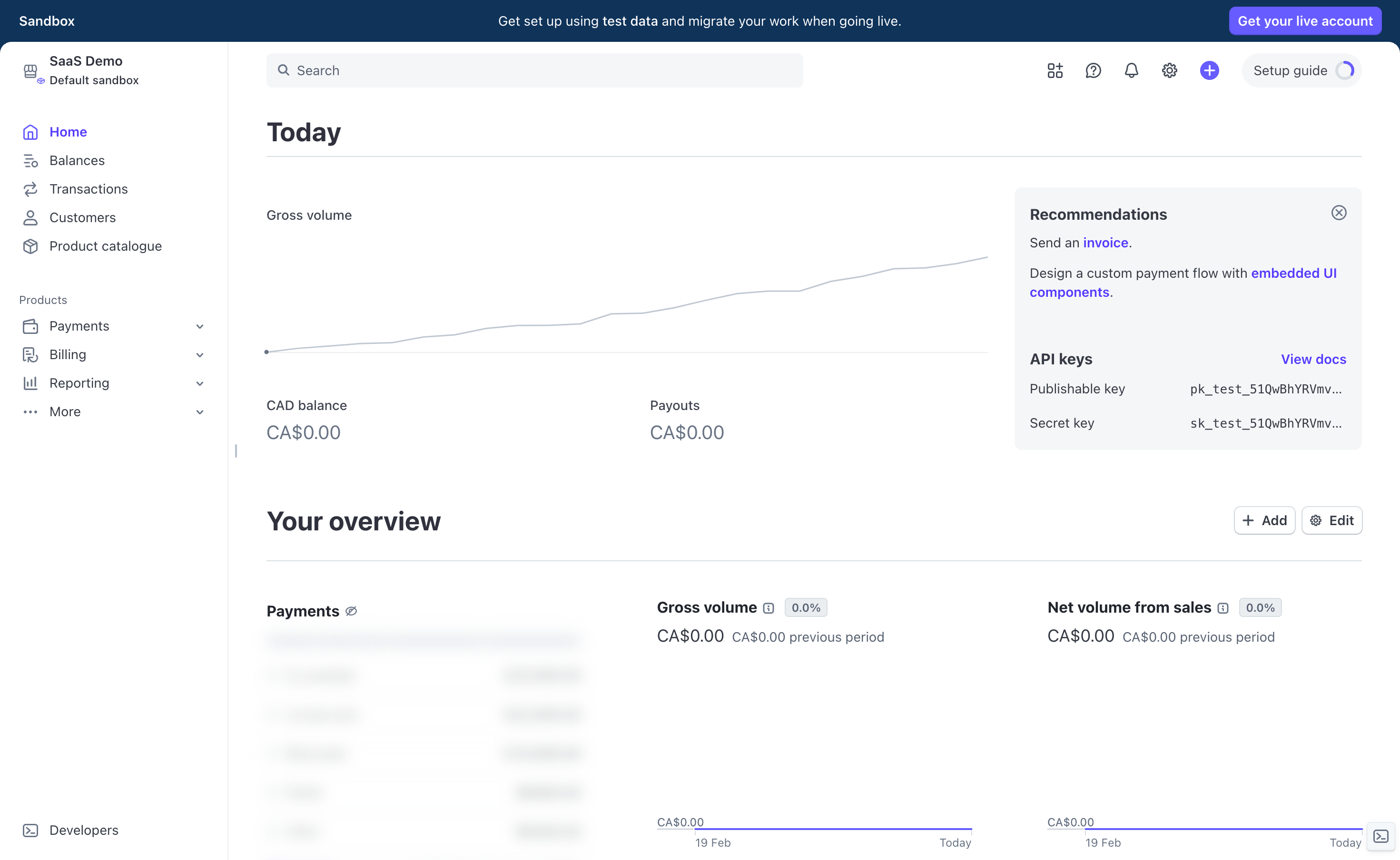 Stripe dashboard