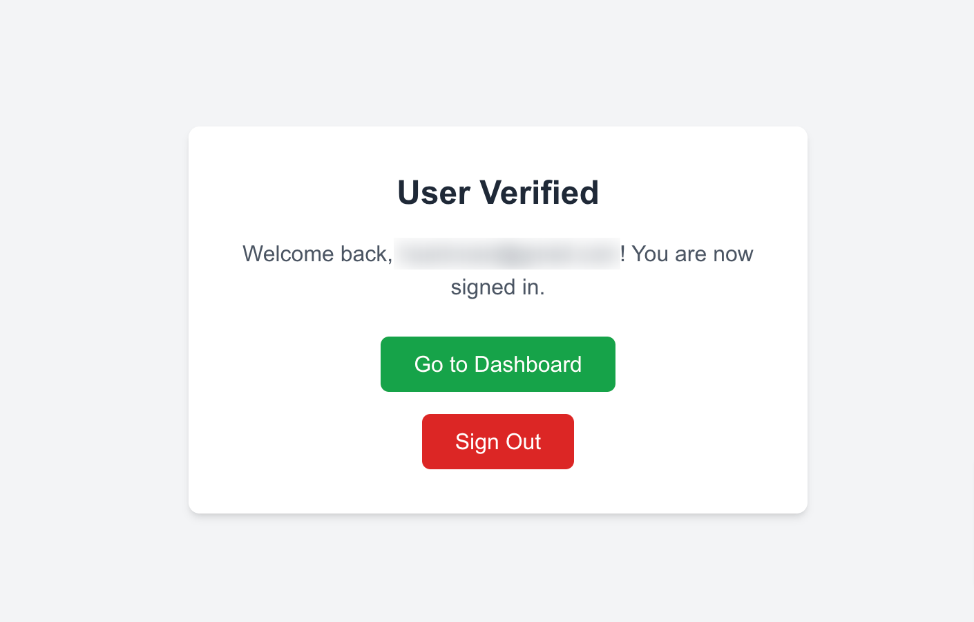 User Authenticated