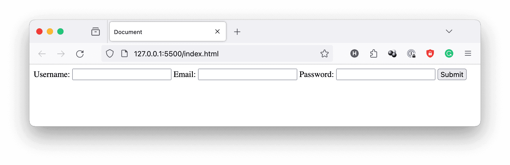 HTML form