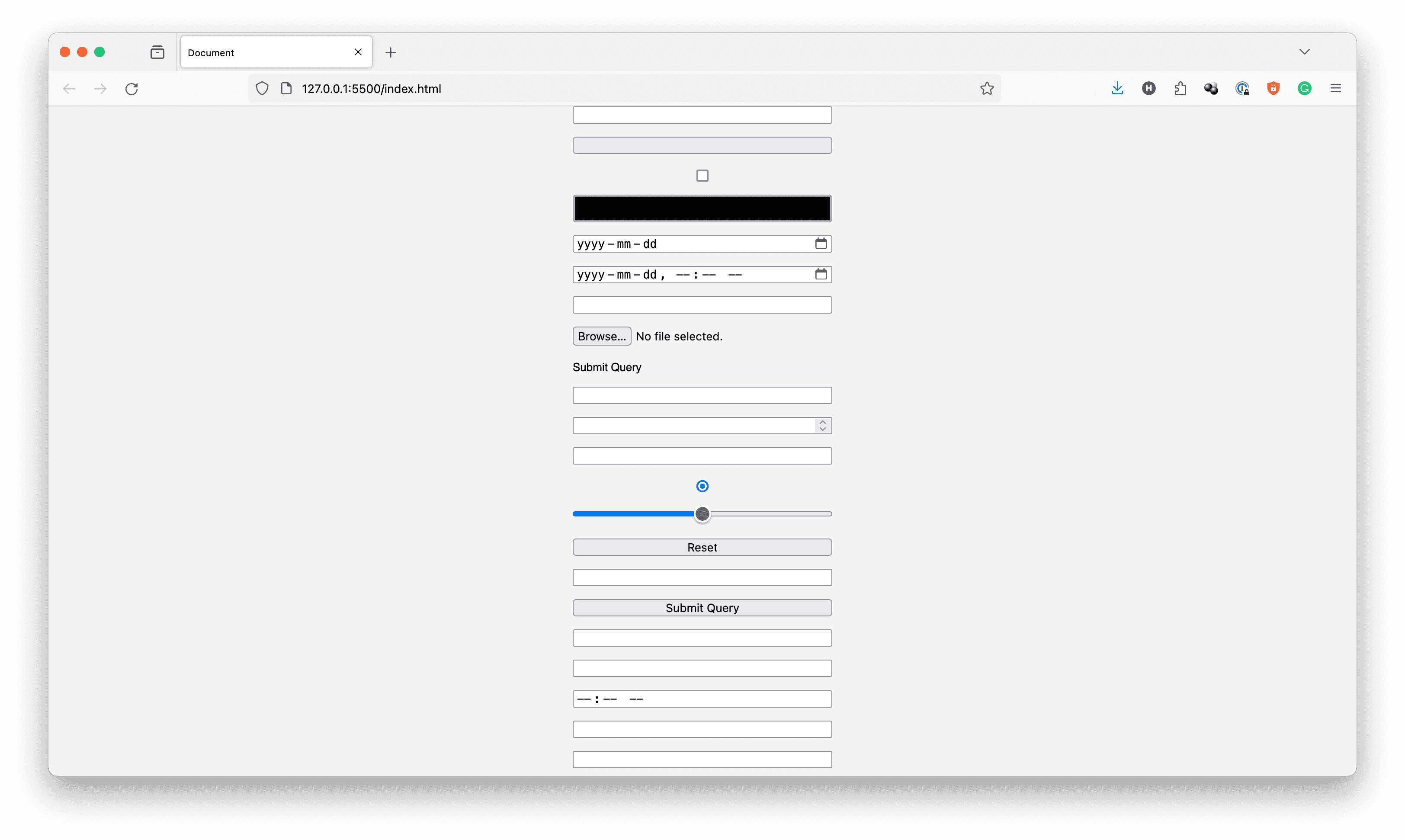 input fields