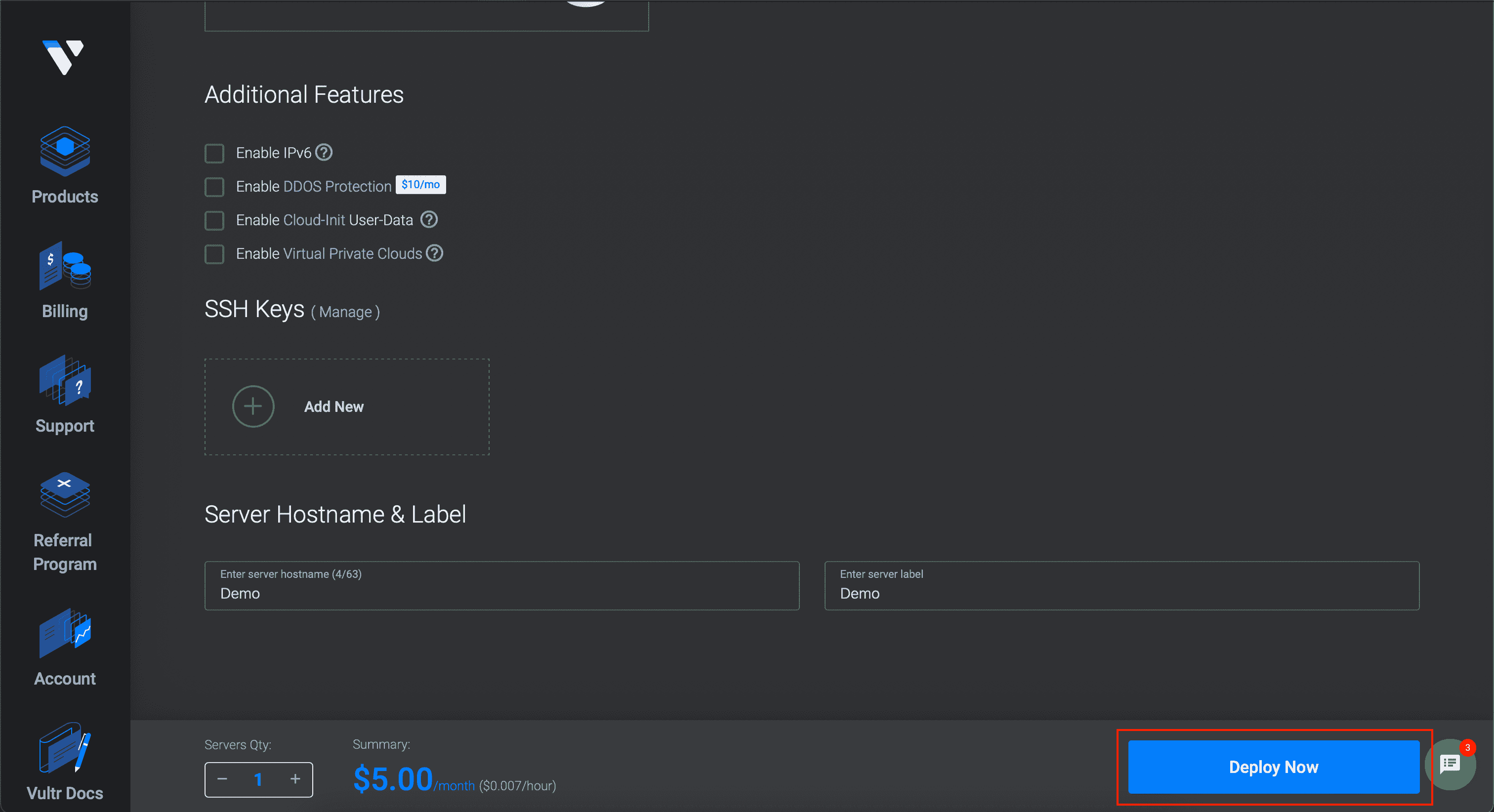Vultr Deploy Now