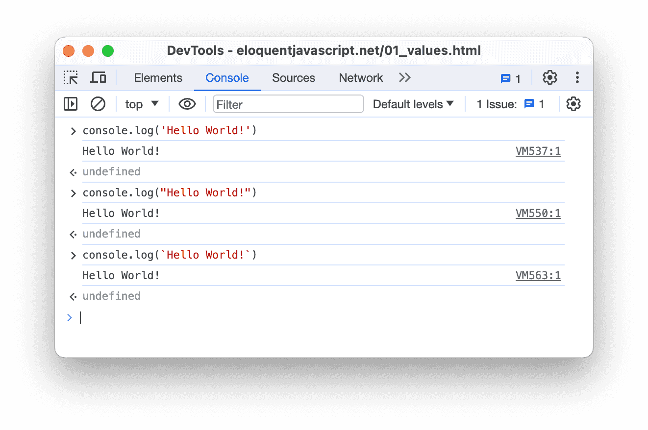 JavaScript print strings