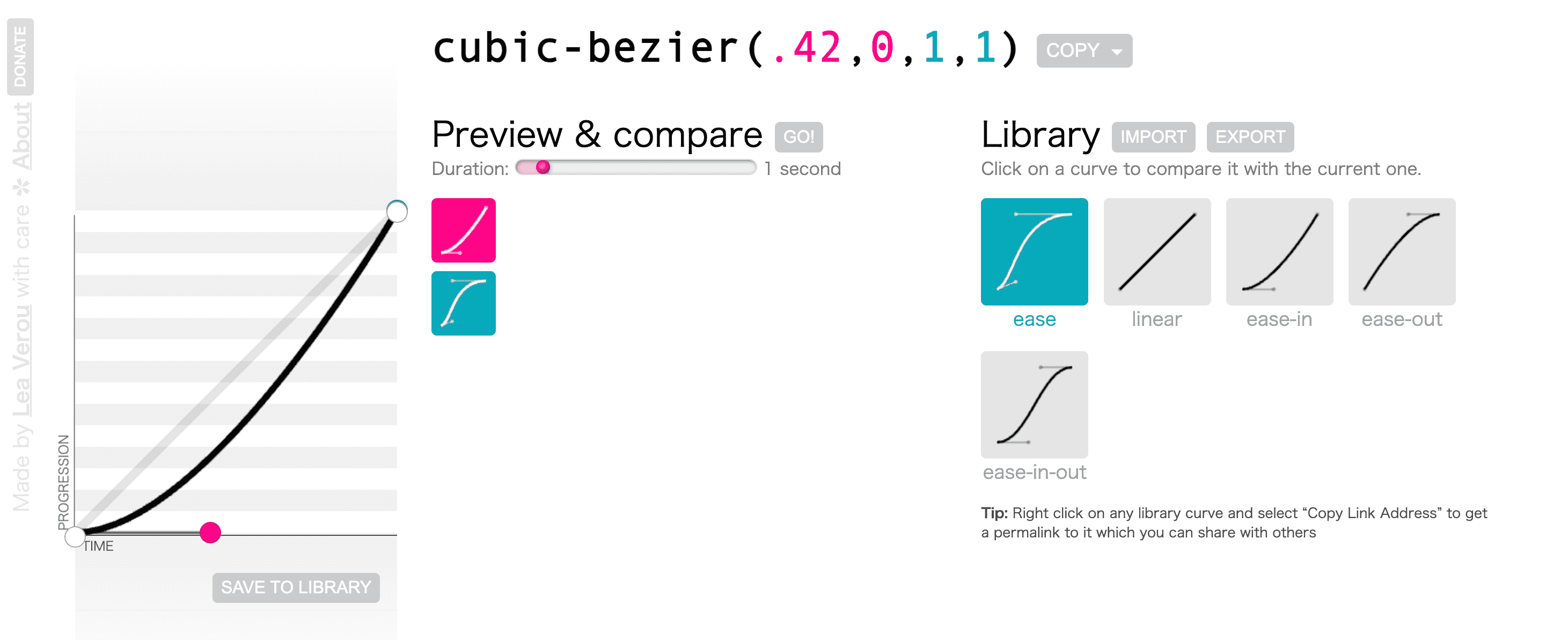 transition ease in cubic bezier curve