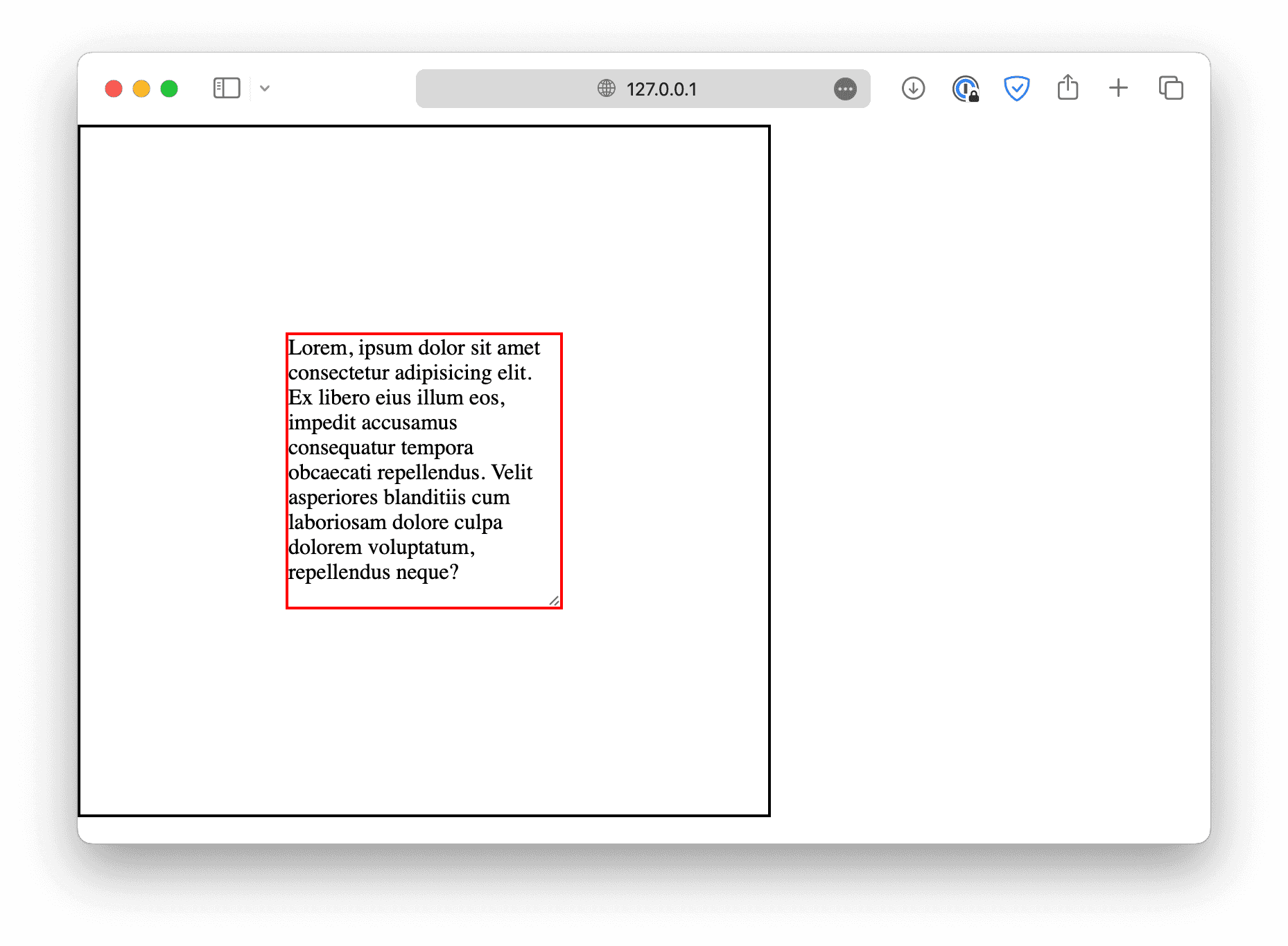 center element with position and transform