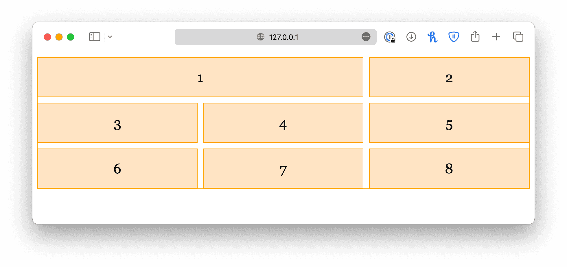 grid item two columns