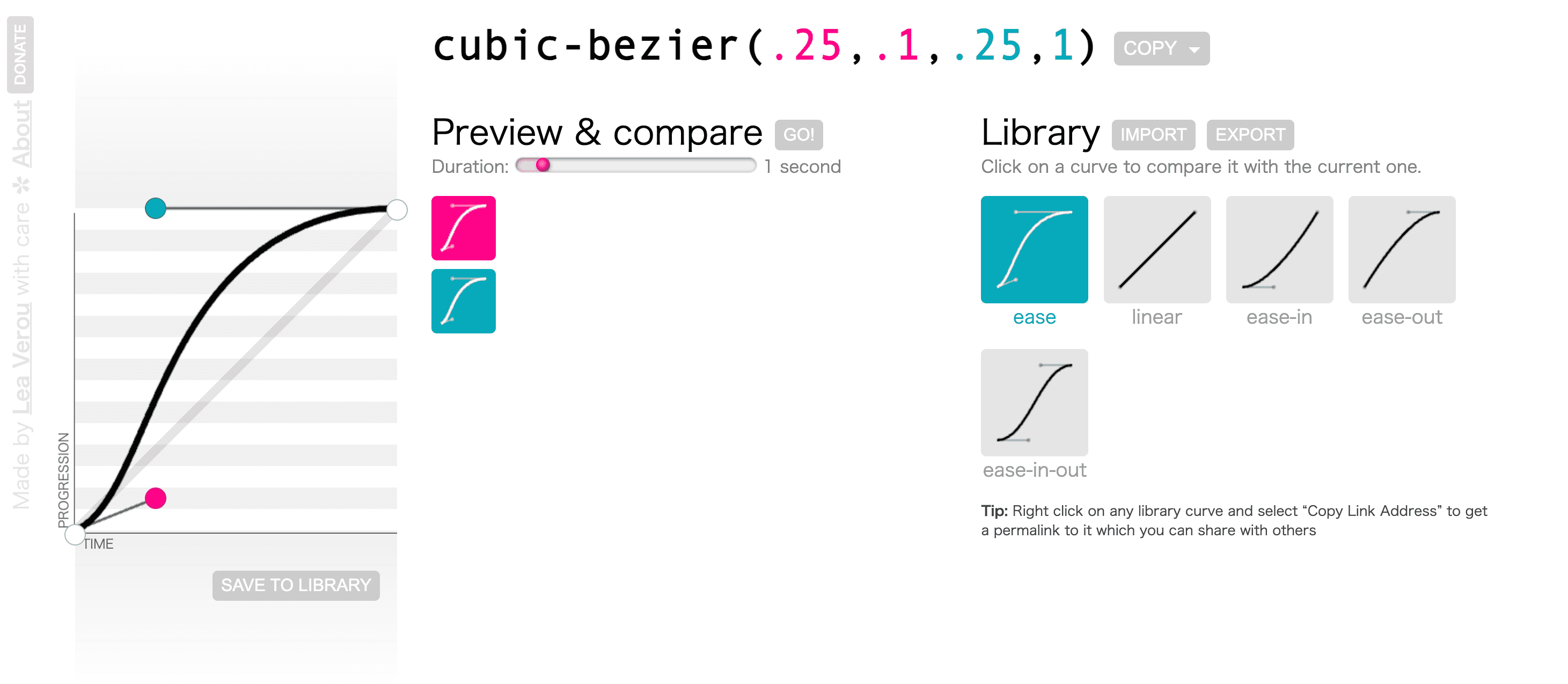 transition ease cubic bezier curve