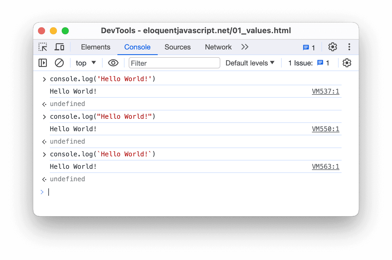 JavaScript print strings